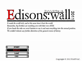Edisons;wall体験版ver0.01のゲーム画面「この体験版のタイトル画面です。」