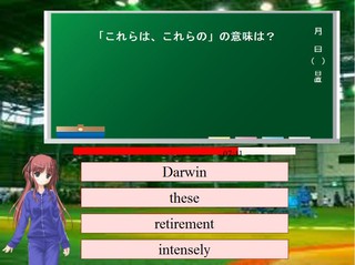英語甲子園のゲーム画面「テスト画面です。」
