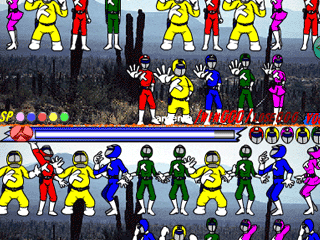 対戦 パズル戦隊ゴニンジャーのゲーム画面「ゴニンジャーで攻撃!」