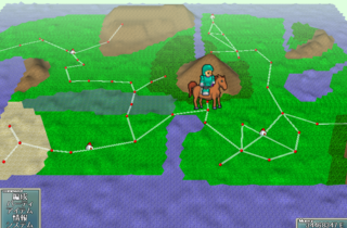 Menschheitのゲーム画面「ワールドマップですジャガイモのような世界」