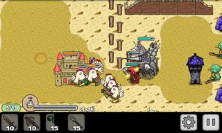 ChickenWars　チキンウォーズver2.02のゲーム画面「強敵相手には苦戦必至！力を合わせて倒せ！」