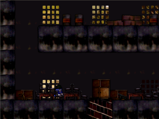 孤高のアオイロのゲーム画面「夕暮れの廃墟」