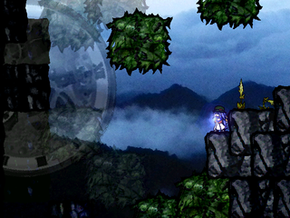孤高のアオイロのゲーム画面「陽が沈んでいく山」
