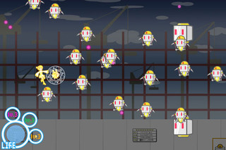 ３６０°ＳＴＧ　～謎のロボット集団の襲撃～のゲーム画面「工事現場ステージ」