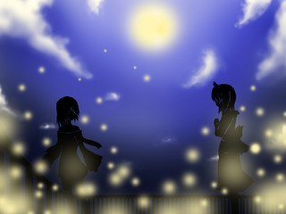 永久の白百合～永遠の刹那～のゲーム画面「二人の出会いは、月の綺麗な夜だった。」