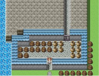 Issyun Quest 2のゲーム画面「何の変哲もない倉庫？」