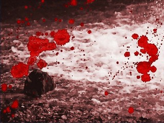 イミテーションオウガのゲーム画面「血に染まる河原」
