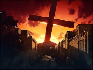 MYTHOS～染まる世界のエルタージュ～第一部のゲーム画面「巨大十字架の遺跡」