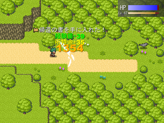 小林クエストのゲーム画面「剣を振るだけの簡単な操作」