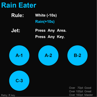Rain Eaterのゲーム画面「v0.1.0で選択できるステージは4種類」