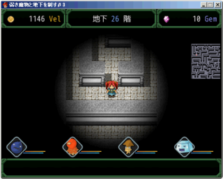 弱き魔物と地下を制すのゲーム画面「ダンジョン内」
