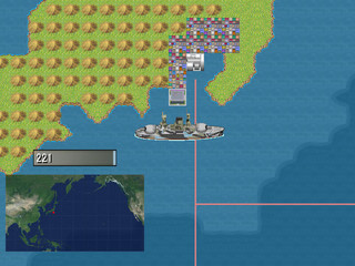パトルの軍事博物館2～地震兵器の恐怖～のゲーム画面「広大な航海フィールド」