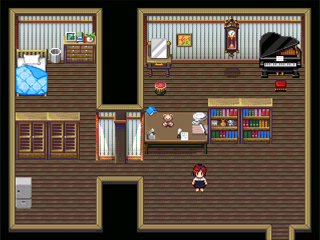 ユメノツヅキのゲーム画面「自分の部屋には多数のアイテムが…」