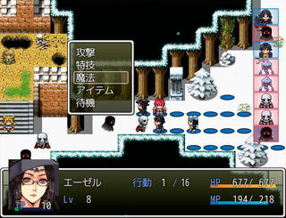 桜ノ戦記のゲーム画面「本格的なシミュレーションバトル」