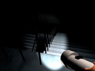 The ruins of corpse（ザ　ルインズ　オブ　コープス）のゲーム画面「暗い階段」