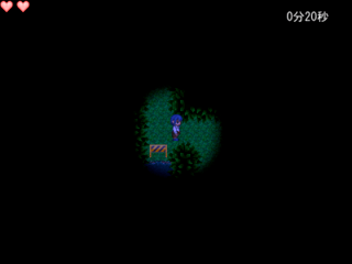 獣の山のゲーム画面「暗闇の中、下山する」