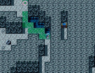 水の精霊、魔王に捧ぐのゲーム画面「青い宝箱をゲットする方法は！？」