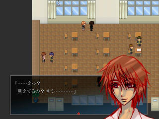 Distortion Dream ユガミユメのゲーム画面「見かけない生徒。同じクラスの人ではなさそうだ。」