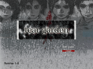 tear gardenのゲーム画面「タイトル画面。この４人が同志として戦っていきます。」