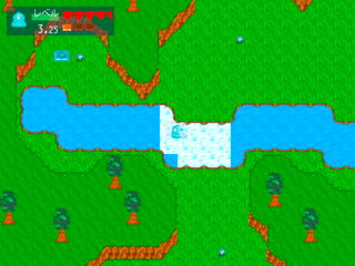 凍える巡り合いのゲーム画面「川を凍らせて渡る」
