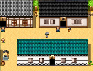 学舎怜児の夜間警備２のゲーム画面「城下町の様子です。」
