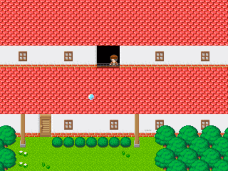 Intruder Dのゲーム画面「屋根の上になにかある」