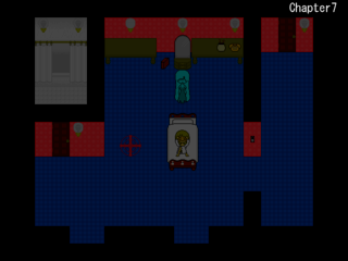 案件：RoomNo666のゲーム画面「この青い女幽霊以外の幽霊、怪物、殺人鬼は出てきません。」