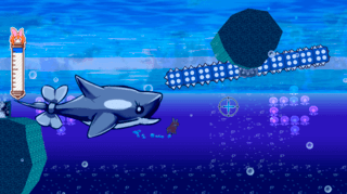 ニュー・スーパーフックガールのゲーム画面「スリルのある海中ステージも」