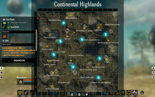 Ninelivesのゲーム画面「エリアマップとクエスト」