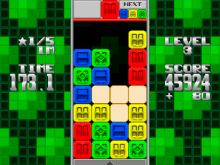 HORIKES ホリケスのゲーム画面「同色ブロック3つ以上隣接で消去。」
