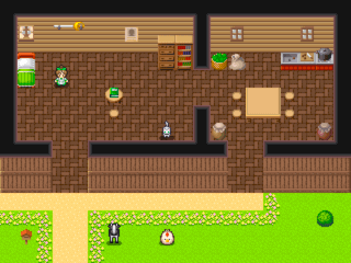 山の農場のゲーム画面「自宅」