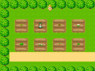 山の農場のゲーム画面「畑」