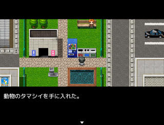 デモンズワークのゲーム画面「街を探索してタマシイを集めまくり」
