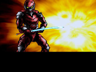 銀河特装ライジンのゲーム画面「正義の剣が悪を斬る！」