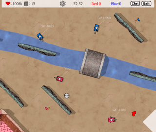 TankMatchのゲーム画面「チーム戦」