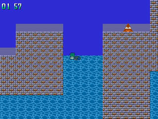 カクカクザマスのゲーム画面「◆海に入ると泳ぐことができます」