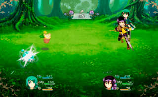 Rain Garden 体験版のゲーム画面「サイドビュー戦闘」