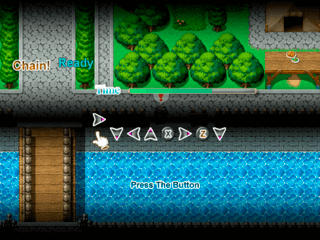 Kizunaのゲーム画面「コマンド入力による釣りシステム。」
