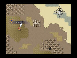 双子魔道士のおつかいのゲーム画面「ワールドマップは移動先を選択するタイプです」
