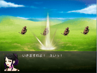 クナウザスRPG ~森の宝珠と盗賊団~のゲーム画面「キャラの活躍をプレイヤーのオリジナルセリフで表現」