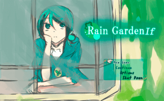Rain Garden Ifのゲーム画面「雨が降るタイトル画面」