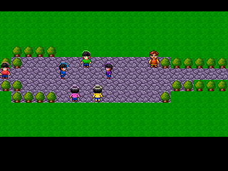 おそ松さんの「イヤミのお化け屋敷からの脱出 体験版(の完成版)」のゲーム画面「六つ子全員でお化け屋敷へGO!」