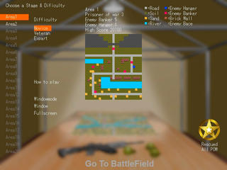 前線のAngerWolfのゲーム画面「マップを確認して出撃。勲章を手に入れることも？」