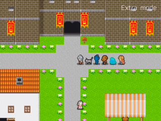 InuhaQuestⅡ Ver.1.85のゲーム画面「仲間を集め、パーティーを自由に変更」