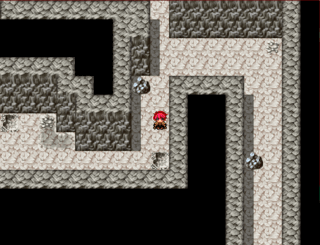 CHARM STORY ～魅惑薬騒動記～のゲーム画面「ダンジョンは洞窟です」