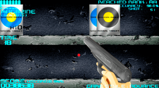 SHOOTING RANGE（win版）のゲーム画面「リロードモーション。」