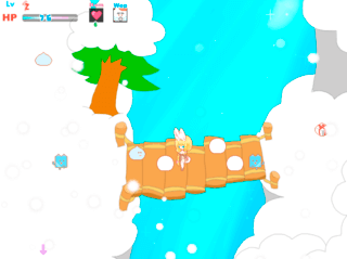 雪うさぎと星の王子さまのゲーム画面「手書きマップ。簡単アクションです」