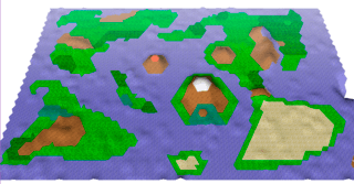 Millennium Legendのゲーム画面「世界地図、東西に分かれて戦の火花が散る」