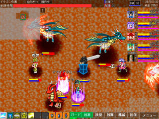 グランサリアのゲーム画面「戦闘画面」
