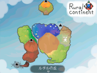 LeCoRoのゲーム画面「舞台になる大陸の地図。」